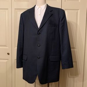 Jones New York Wool Gray Pinstripe Blazer 46L